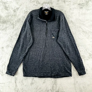 Ariat Rebar Foundation 1/4 Zip Pullover Shirt Mens L Tall Charcoal Heather LS - Picture 1 of 7
