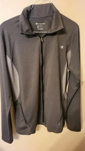 champion womens jacket size L gray marled full zip 2 zip pockets double dry L Sl - Picture 1 of 24