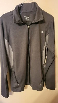 champion womens jacket size L gray marled full zip 2 zip pockets double dry L Sl - Image 1 of 4