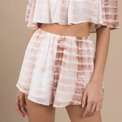 Мягкие шорты Tobi Rust Orange Tie Dye с высокой талией XS - Изображение 1 из 4