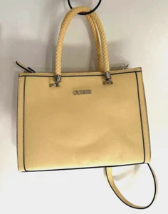 GUESS Los Angeles Pale Yellow Shoulder Bag Handtasche Satchel Purse Fx Leather - Bild 1 von 19