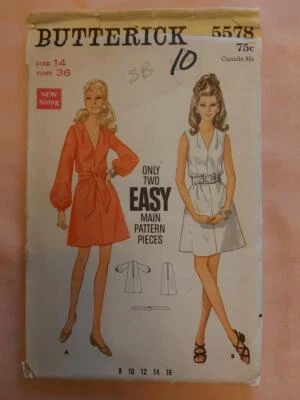 Butterick 5578 Vintage Misses' One Piece Dress Pattern  Size 14 - Image 1 of 2