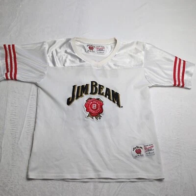 Authentic Jim Beam Whiskey Football Jersey Promo Shirt 80 Red Stripes - Image 1 of 4