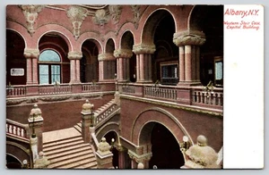 Postal Western Stair Case State Capitol Albany Nueva York - Imagen 1 de 2