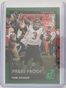 2017 Donruss Press Proof Green TOM SAVAGE #283 HOUSTON TEXANS 🏈 - Picture 1 of 1