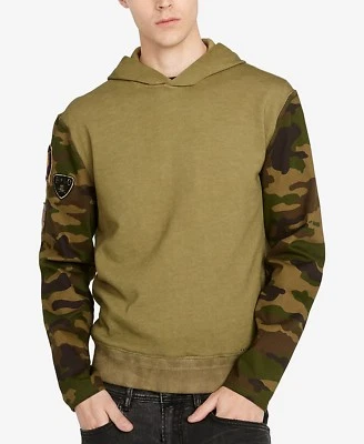 $115 Buffalo David Bitton Men Brown Camo Graphic Top Hooded Sweater Sweatshirt S - Image 1 of 2