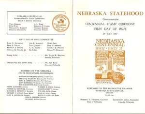 #1328 First Day Ceremony Program 5c Nebraska Centennial Stamp - Picture 1 of 1
