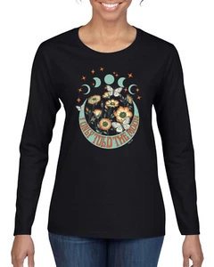 Camiseta I Only Told The Moon, Moon Phases Daisies Mujer Gráfica Manga Larga - Imagen 1 de 8