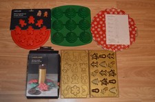 SILICONE CHRISTMAS FESTIVE BAKING JOBLOT TREES CANDLE CHOCOLATE  MOULDS