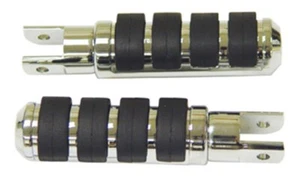 Chrome Female Mount Anti Vibe Footpegs For Harley Chopper Dyna Softail 24067 - Picture 1 of 1