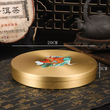 Copper Tea Canister With Lid Fastness Smell Proof Handpainted Caddy For Puer Tea