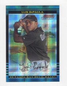 2002 BOWMAN CHROME BASEBALL X-FRACTOR 23/250 LUIS DePAULA DEVIL RAYS #180 - Picture 1 of 2
