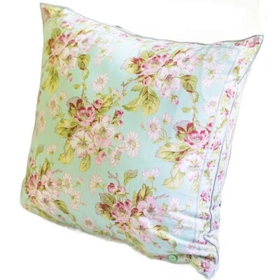 Funda Cojín April Cornell Flor de Manzano 20 x 20 Aqua Rose Rosa Verde Foto 1 de 3
