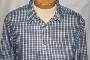 UNTUCKit XXL Men's L/S Wrinkle Free Shirt Blue Plaid - Picture 1 of 6