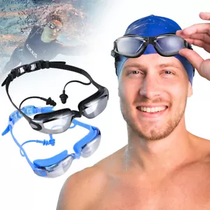 Adulto Gafas Lentes Anteojos De Natacion Nadar Profesional Antiniebla UV Juego - Picture 1 of 36