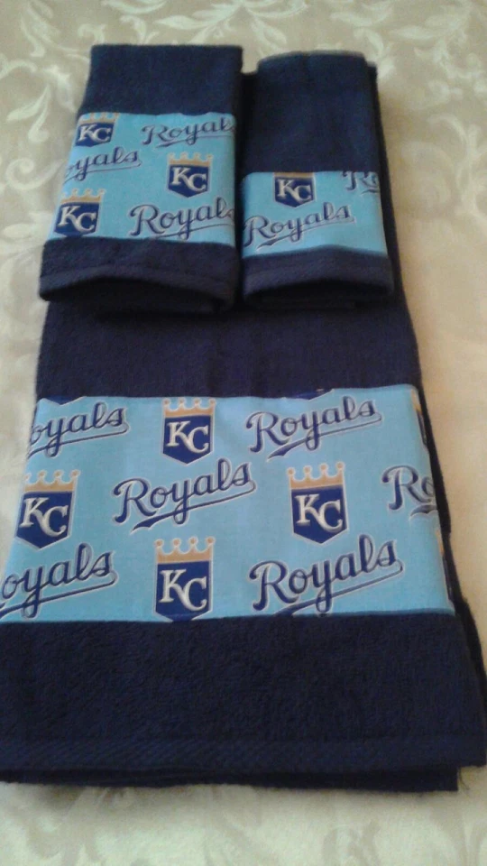 Juego de toallas de baño de 3 piezas Kansas City Royals MLB hecho a mano ¡Gran regalo!! Foto 1 de 1