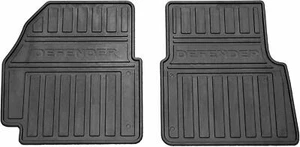 Pair Genuine Land Rover Defender Front Floor Mats Black Rubber 2007 to 2016 TDCi - Picture 1 of 4
