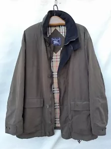 Vintage Burberry Padded Coat Mens XXL Brown Nova Check Lining Made in Spain - Picture 1 of 24