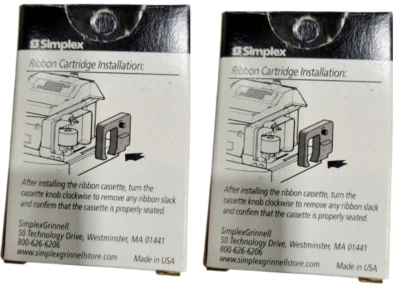 LOT OF 2 Simplex 50/ 100 / 125 / Combo Time Clock Ribbon Cartridge (black) - Image 1 of 4