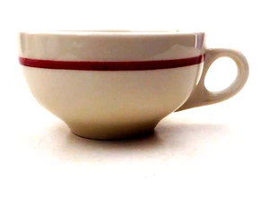 Walker China Coffee Tea Cup Restaurant Ware Maroon Red Stripe Vintage USA - Picture 1 of 13