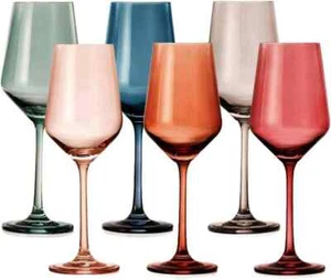 Pastel Color Wine Glasses Set of 6 - Picture 1 of 3