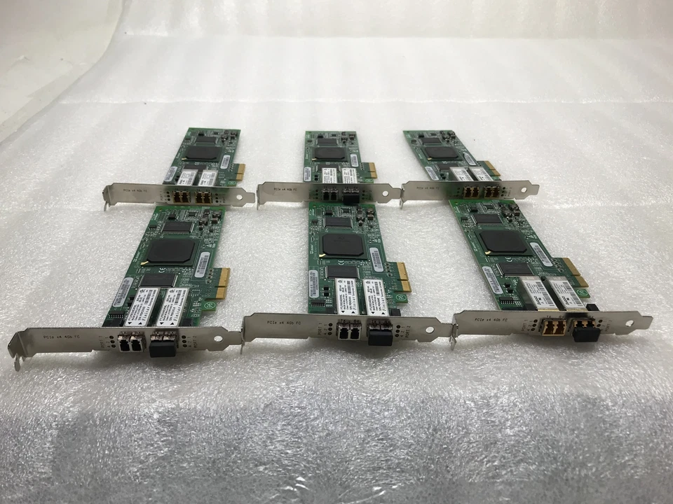 LOT OF 6 DELL DH226 DUAL PORT 4 GBPS FIBRE CHANNEL QLOGIC PX2510401-61 C4-2(1) - Image 1 of 4