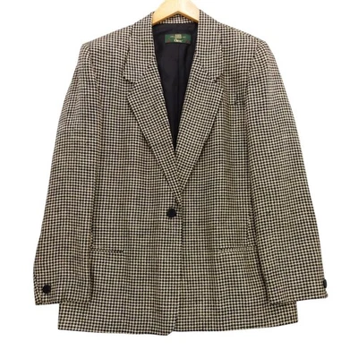 Chaqueta Blazer de Colección Orvis Para Mujer Pata de Gallo Seda Talla 16 Botón Único Negra Tostada Foto 1 de 4