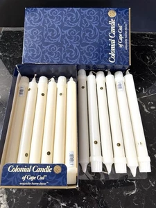 NUEVO DE COLECCIÓN Vela Colonial de Cape Cod 12 Clásicas 10” Velas Cónicas de Cena Blancas EE. UU. - Imagen 1 de 8