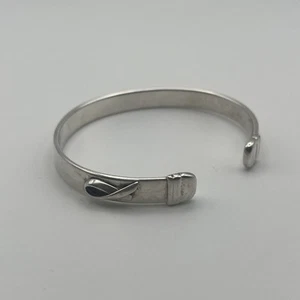 925 Cuff Bracelet. Italy. Breast Cancer - Until There’s A Cure. 30.65 Grams - Picture 1 of 6