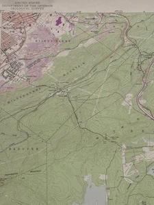 WILKES-BARRE EAST pa US GEOLOGICAL Survey Map - 1947 1976 22x27 nr Scranton - Picture 1 of 9