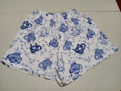 Pantalones Cortos de Pijama de Algodón Victoria's Secret Talla Mediana Azul Teteras De Colección Etiqueta Dorada  Foto 1 de 4