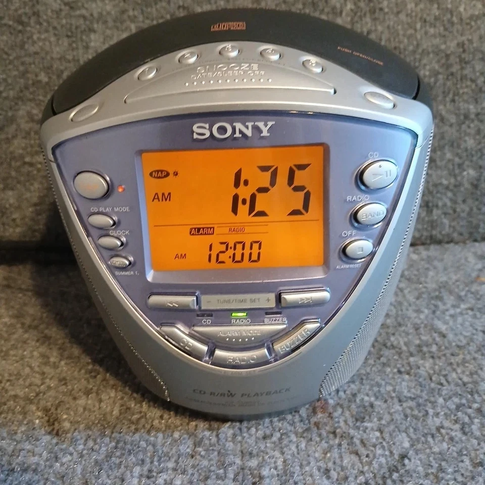Sony Dream Machine ICF-CD853V CD/CD-R/RW Player AM FM Weather Alarm Clock Radio - Image 1 of 4