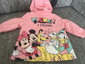 Cappotto F&F Disney Minnie Topolino rosa con cappuccio orecchie 3D fiocco 0-3 mesi nuovo - Foto 1 di 5