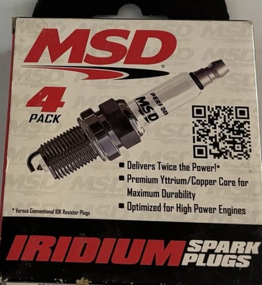 MSD 37424 Iridium Spark Plugs Set of 4 – High Performance Ignition Upgrade - Изображение 1 из 3