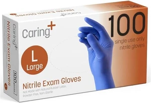 Caring Nitrile Exam Gloves, Blue - Picture 1 of 5