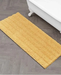 Tapis de bain chenille Laura Ashley Astor, 27" x 45" jaune T4104262 - Photo 1/7