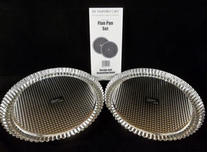 Set of 2 Pampered Chef 10" Flan/Torte/Quiche/Tart Pans with Recipes/Instructions - Picture 1 of 17