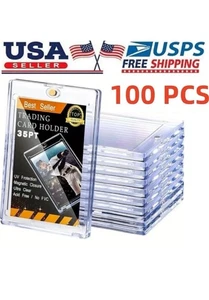 Confezione 100 Porta Carte Sportive Magnetiche Trading 35pt One-Touch Protezione UV Rigida⭐ - Foto 1 di 8