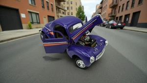 Road Legends 1941 Willy's Competition Coupe Purple 1/18 Diecast - Picture 1 of 9