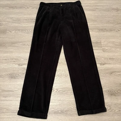 Pantalones de pana negros plisados con puños talla 36X34 ALEXANDER JULIAN Foto 1 de 4