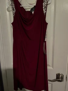 Alex Evenings Sangria Overknee Kleid m. silbernen Pailletten - 16P - Neu mit Etikett - Bild 1 von 3