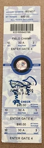 New York Yankee ticket stub 6/18/2005 Chicago Cubs Ernie Banks signed JSA - Picture 1 of 4