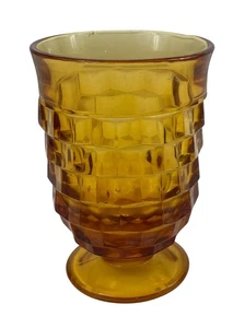 Colony Whitehall Cubist Amber Juice Glass Footed Tumbler - Picture 1 of 12