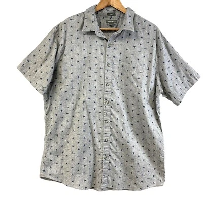 Eddie Bauer Button Front Shirt Mens Tall XL Classic Fit Fishing Flies Outdoor - Image 1 of 4
