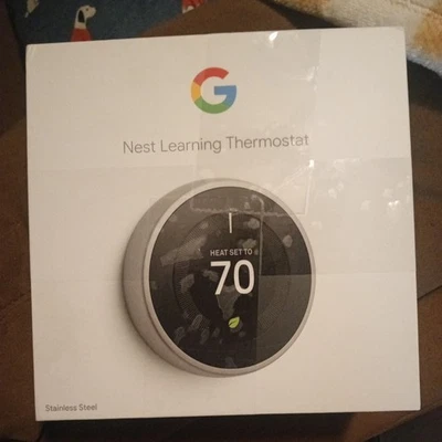Google Nest 3rd Gen Smart Learning Thermostat - Stainless Steel (T3007ES) - Image 1 of 4