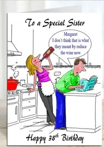 personalised Birthday card Funny alcohol mum daughter sister aunty granddmother - Picture 1 of 4