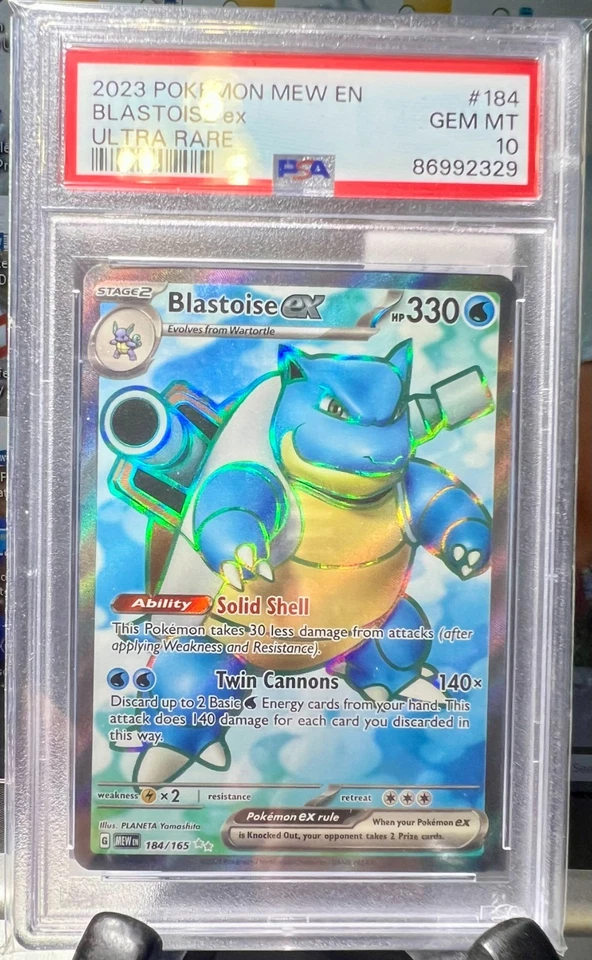 PSA 10 GEM MINT Blastoise EX 151 MEW EN Ultra Rare #184/165 Pokemon - Image 1 of 2