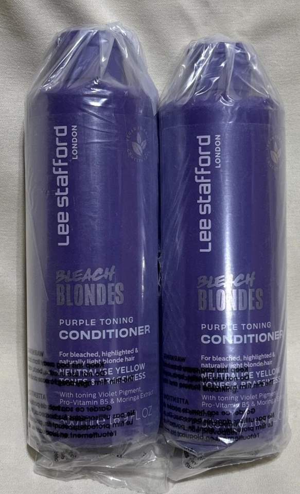 Champú tonificante Lee Stafford Bleach Blondes púrpura semanal tonificación violeta 16,9 oz X2 Foto 1 de 4