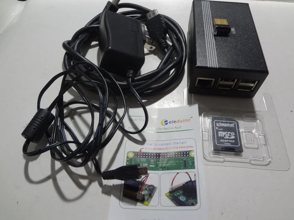 Raspberry Pi 2 Model B V1.1 with Starter Kit items Steel Case Fan HDMI SD Card - Image 1 of 4