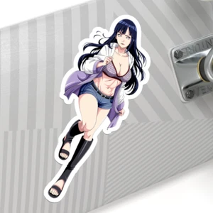 Waifu Hinata Hyuga Hentai Ecchi Naruto 90s Anime Kiss-Cut Sticker Japanese Geek - Picture 1 of 22